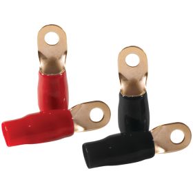 DB Link RT4 4-Gauge 5/16" Ring Terminals, 4 pk (Gold Plated, 2 Red & 2 Black)