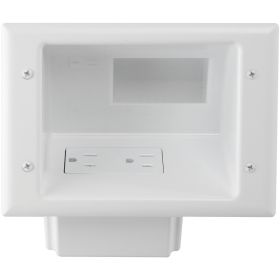 DataComm Electronics 45-0071-WH Recessed Low-Voltage Mid-Size Plate