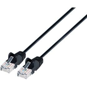 Intellinet Network Solutions 742078 Black CAT-6 UTP Slim Network Patch Cable with Snagless Boots (1.5 Feet)