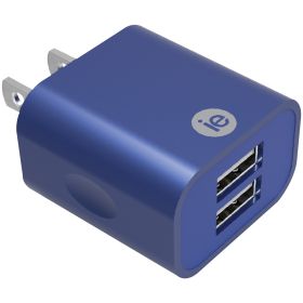 iEssentials IEN-AC22A-BL 2.4-Amp Dual USB Wall Charger (Blue)