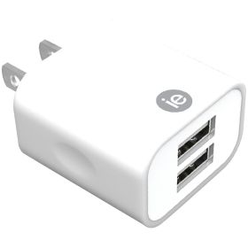 iEssentials IEN-AC22A-WT 2.4-Amp Dual USB Wall Charger (White)