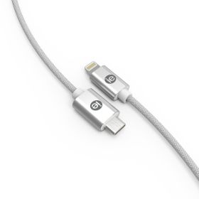 iEssentials IEN-BC6C2L-WT Braided USB-C to Lightning Cable, 6 Feet (White)