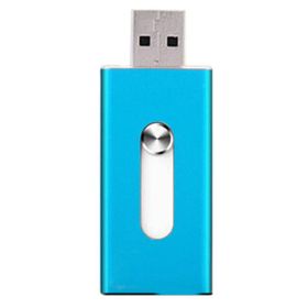 16GB Double Plug PC USB Flash Drive Dual-Purpose Memory Stick Bleu