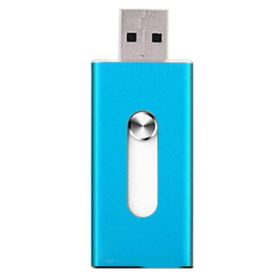 16GB Double Plug PC USB Flash Drive Dual-Purpose Memory Stick Bleu