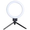 Kshioe Infinite Dimming Double Color Temperature LED Ring Lamp and Mini Tabletop Tripod US Standard--YS