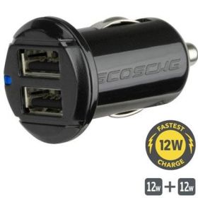 USB Car Chargr 24W 2 Port Mini