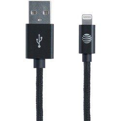 At&amp;t Charge &amp; Sync Braided Usb To Lightning Cable, 4ft (black)